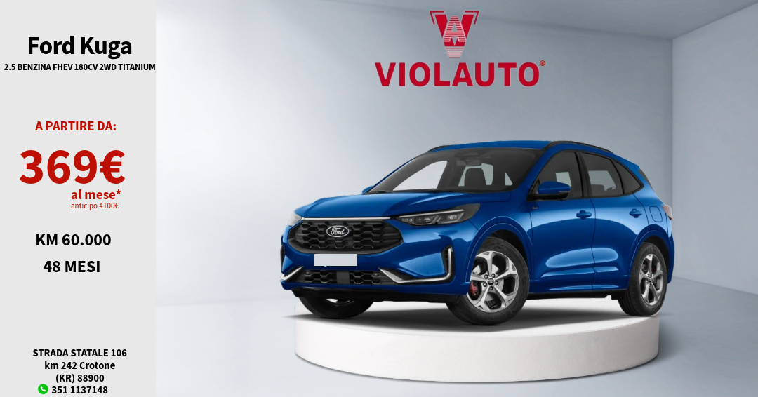 FORD KUGA 2.5 BENZINA FHEV 180CV 2WD TITANIUM